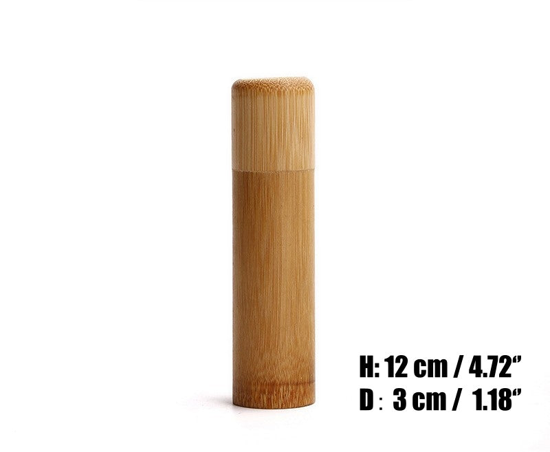 Small bamboo tea canister, 12cm height, compact and lightweight