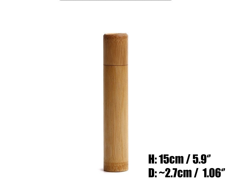 Tall bamboo tea canister, 15cm height, for loose leaf tea