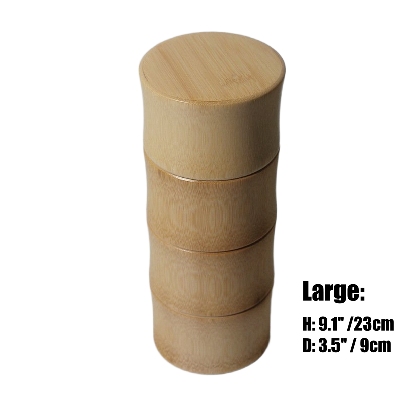 Large bamboo tea canister, 23cm height, for tea bags and herbs