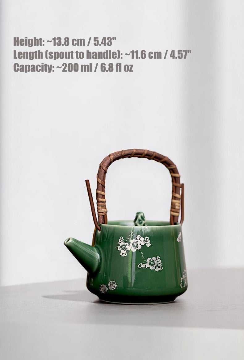 Forest Green Ceramic Teapot Size: 200ml, Height 13.8cm
