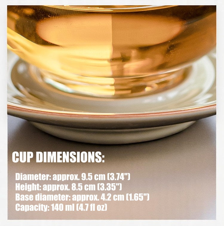 dimensions displayed of glass gaiwan
