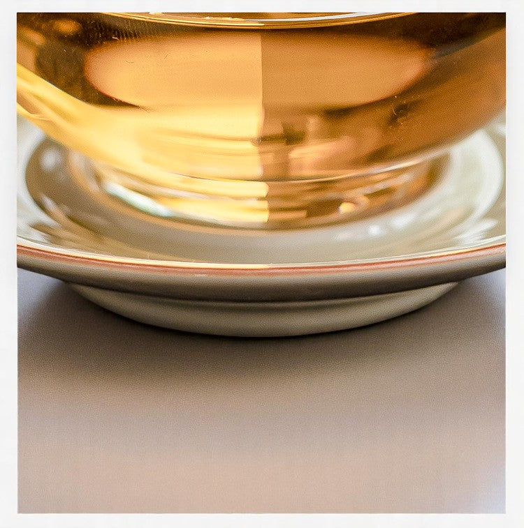 tea saucer with gold rims