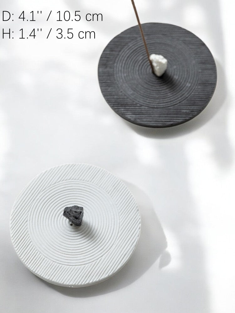 Size comparison of zen incense holders, 10.5cm diameter, 3.5cm height
