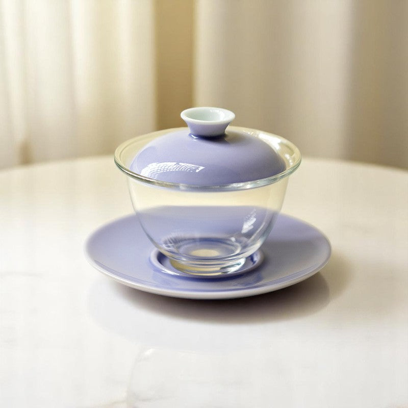 Elegant 110ml Gaiwan with Colorful Lid & Saucer, Perfect for Solo Tea Rituals