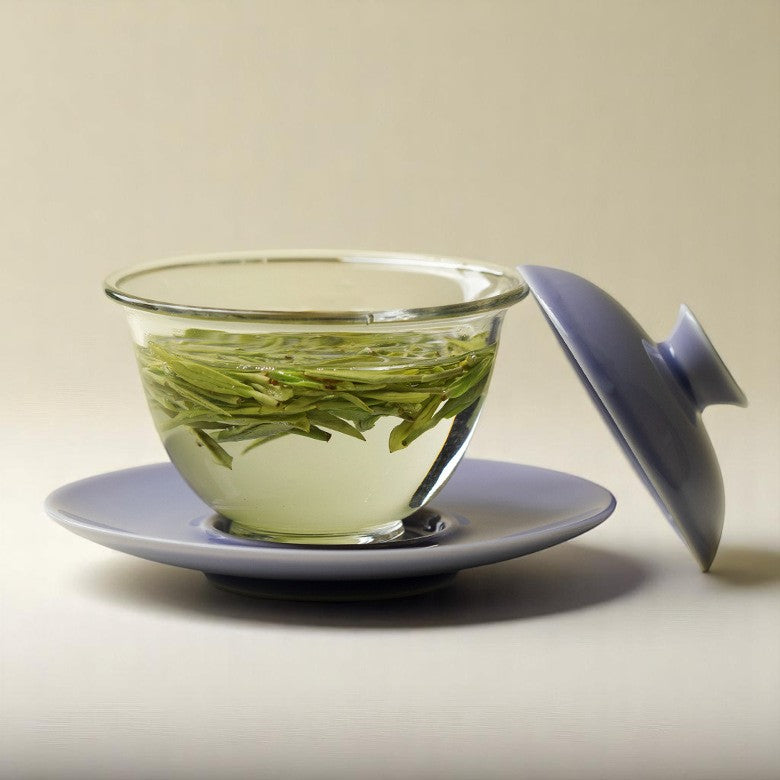 Wisteria Purple Glass Gaiwan with Ceramic Lid and Saucer