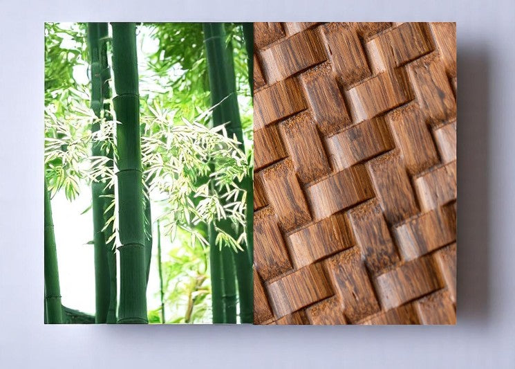 Close-up of woven bamboo texture and craftsmanship detail