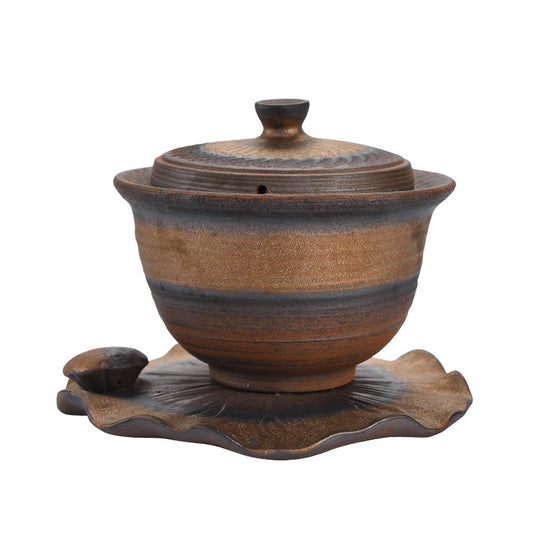 220ml gaiwan with lotus saucer and textured lid